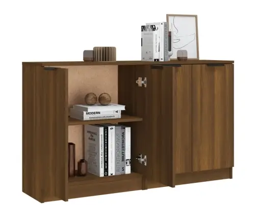 Kumodes, 2 Gab., Brūna Ozola, 60X30X70 Cm, Inženierijas Koks Vidaxl