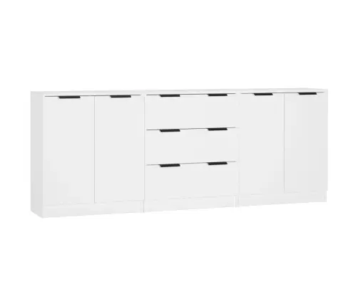 Kumodes, 3 Gab., Baltas, Inženierijas Koks Vidaxl