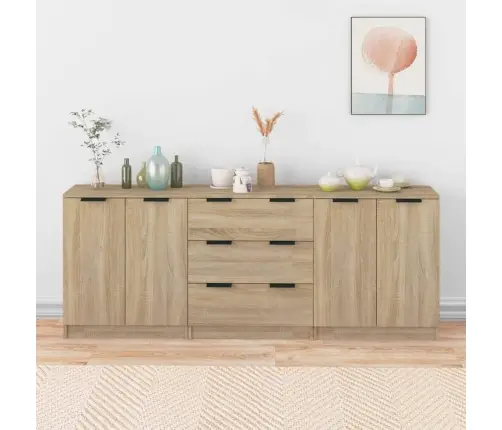 Kumodes, 3 Gab., Ozolkoka Krāsa, Inženierijas Koks Vidaxl