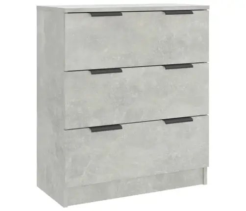 Kumodes, 3 Gab., Betona Pelēkas, Inženierijas Koks Vidaxl