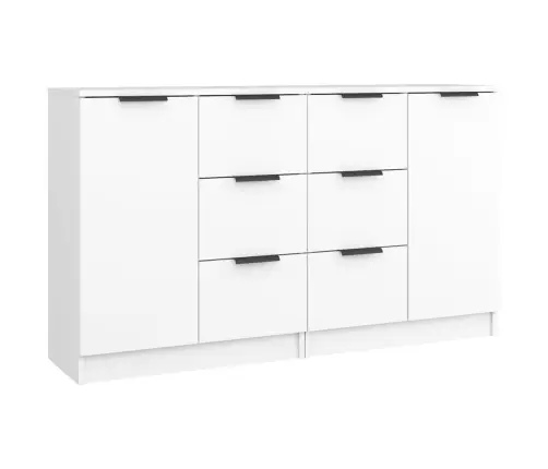 Šoninės Spintelės, 2Vnt., Baltos, 60X30X70cm Apdirbta Mediena