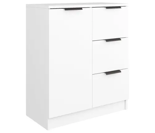 Šoninės Spintelės, 2Vnt., Baltos, 60X30X70cm Apdirbta Mediena