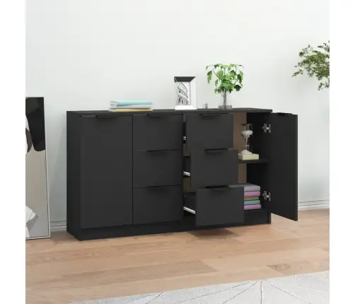 Kumodes, 2 Gab., Melnas, 60X30X70 Cm, Inženierijas Koks Vidaxl