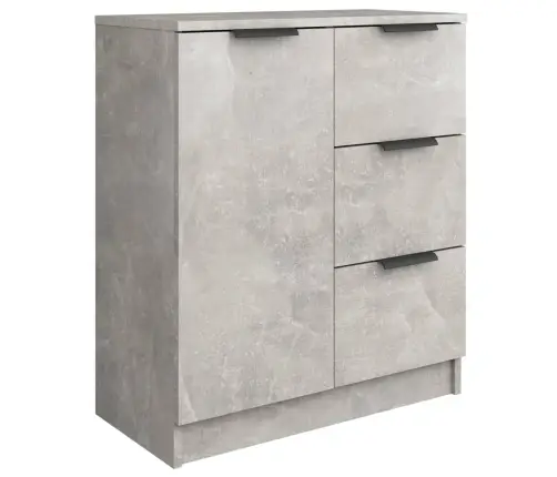 Šoninės Spintelės, 2Vnt., Betono Pilkos, 60X30X70cm Mediena