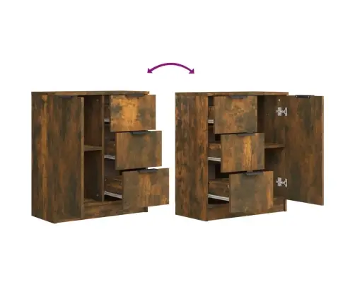 Kumodes, 2 Gab., Ozolkoka Krāsa, 60X30X70 Cm, Inženierijas Koks Vidaxl