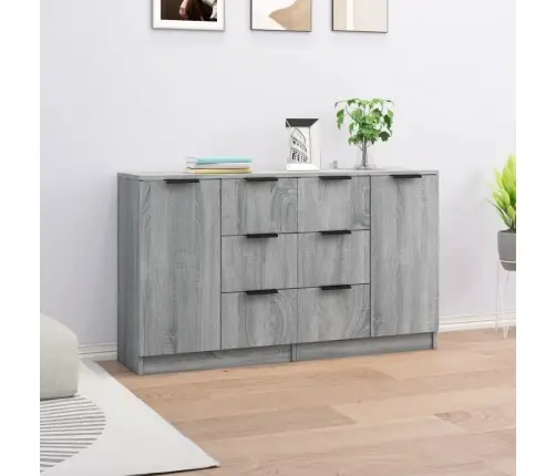 Kumodes, 2 Gab., Pelēka Ozola, 60X30X70 Cm, Inženierijas Koks Vidaxl