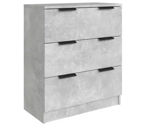 Kumodes, 3 Gab., Betona Pelēkas, Inženierijas Koks Vidaxl