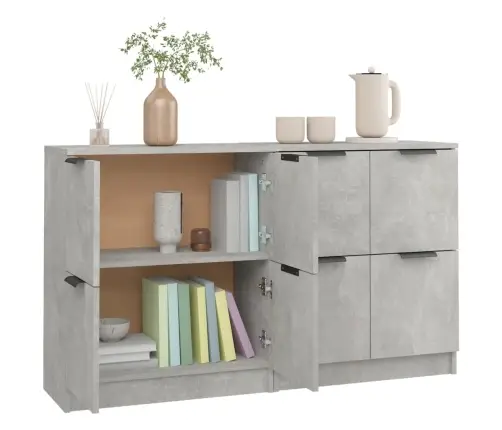 Kumodes, 2 Gab., Betona Pelēkas, 60X30X70 Cm, Inženierijas Koks Vidaxl