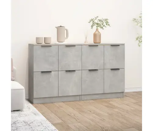 Kumodes, 2 Gab., Betona Pelēkas, 60X30X70 Cm, Inženierijas Koks Vidaxl