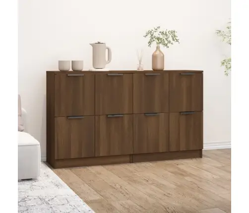 Kumodes, 2 Gab., Brūna Ozola, 60X30X70 Cm, Inženierijas Koks Vidaxl