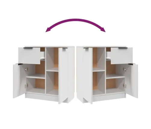 Kumodes, 2 Gab., Baltas, 60X30X70 Cm, Inženierijas Koks Vidaxl