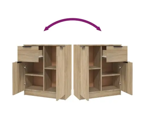 Šoninės Spintelės, 2Vnt., Ąžuolo, 60X30X70cm Apdirbta Mediena