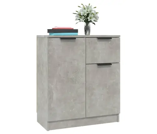 Šoninės Spintelės, 2Vnt., Betono Pilkos, 60X30X70cm Mediena