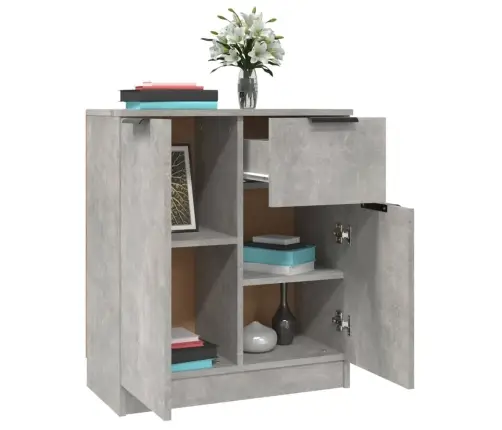 Šoninės Spintelės, 2Vnt., Betono Pilkos, 60X30X70cm Mediena