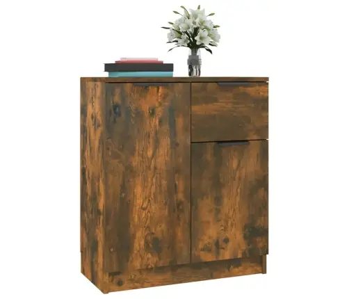 Šoninės Spintelės, 2Vnt., Dūminio Ąžuolo, 60X30X70cm Mediena