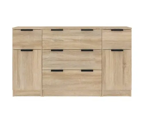 Kumodes, 3 Gab., Ozolkoka Krāsa, Inženierijas Koks Vidaxl