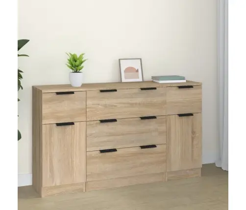 Kumodes, 3 Gab., Ozolkoka Krāsa, Inženierijas Koks Vidaxl