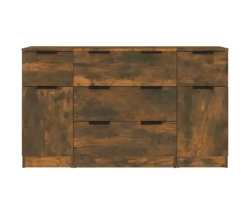 3 -Osaline Puhvetkappide Komplekt, Suitsutatud Tamm, Tehispuit