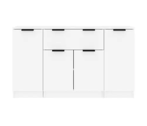 Šoninės Spintelės, 3Vnt., Baltos Spalvos, Apdirbta Mediena