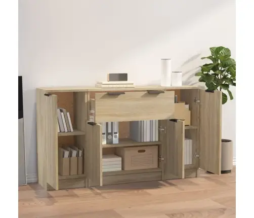 Kumodes, 3 Gab., Ozolkoka Krāsa, Inženierijas Koks Vidaxl