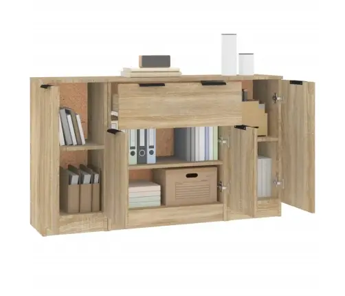 Kumodes, 3 Gab., Ozolkoka Krāsa, Inženierijas Koks Vidaxl