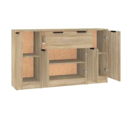 Kumodes, 3 Gab., Ozolkoka Krāsa, Inženierijas Koks Vidaxl