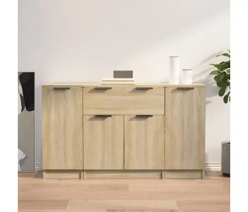 Kumodes, 3 Gab., Ozolkoka Krāsa, Inženierijas Koks Vidaxl