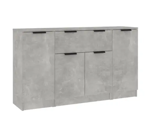 Puhvetkapid 3 Tk, Betoonhall, Tehispuit