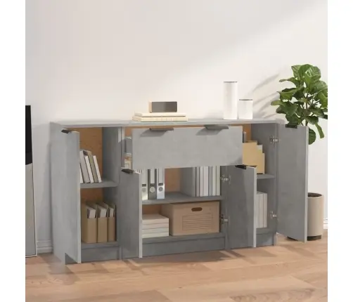 Puhvetkapid 3 Tk, Betoonhall, Tehispuit