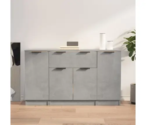 Puhvetkapid 3 Tk, Betoonhall, Tehispuit