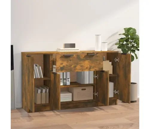 Kumodes, 3 Gab., Ozolkoka Krāsa, Inženierijas Koks Vidaxl