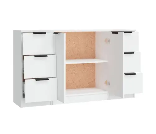 Šoninės Spintelės, 3Vnt., Baltos Spalvos, Apdirbta Mediena