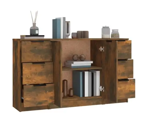 Kumodes, 3 Gab., Ozolkoka Krāsa, Inženierijas Koks Vidaxl