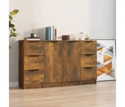 Kumodes, 3 Gab., Ozolkoka Krāsa, Inženierijas Koks Vidaxl