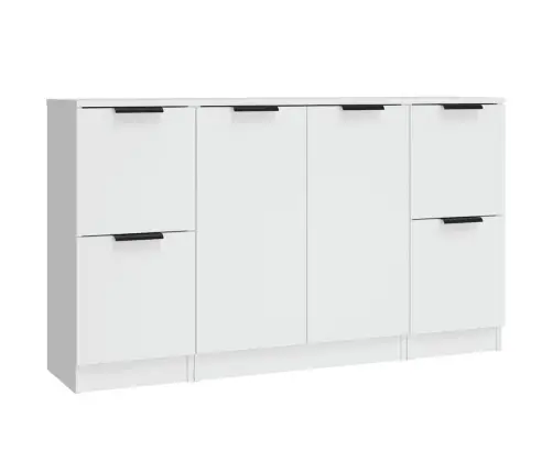 Kumodes, 3 Gab., Baltas, Inženierijas Koks Vidaxl