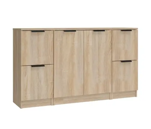 Puhvetkapid 3 Tk, Sonoma Tamm, Tehispuit