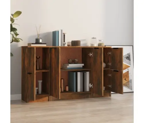 Kumodes, 3 Gab., Ozolkoka Krāsa, Inženierijas Koks Vidaxl