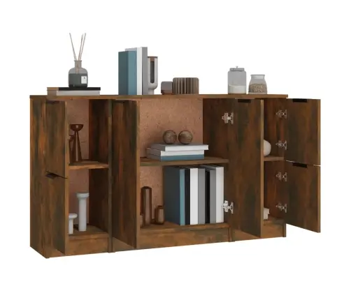 Kumodes, 3 Gab., Ozolkoka Krāsa, Inženierijas Koks Vidaxl