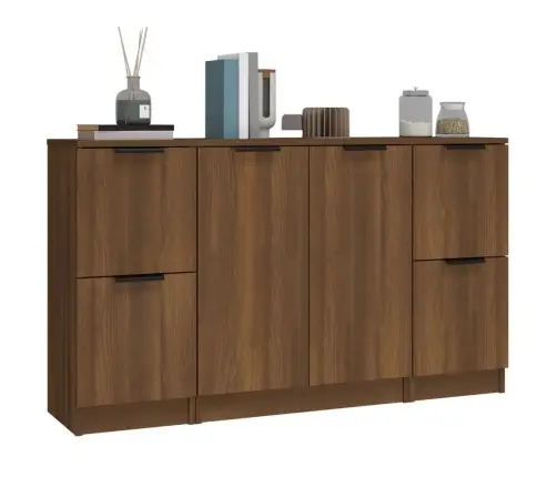 Kumodes, 3 Gab., Ozolkoka Krāsa, Inženierijas Koks Vidaxl