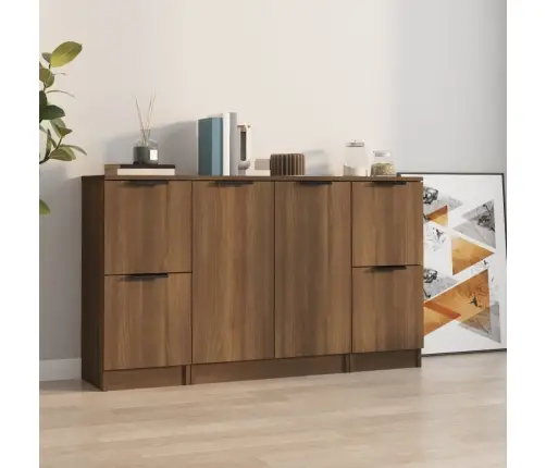 Kumodes, 3 Gab., Ozolkoka Krāsa, Inženierijas Koks Vidaxl