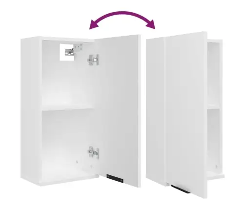 5-Osaline Vannitoakappide Komplekt, Valge Tehispuit