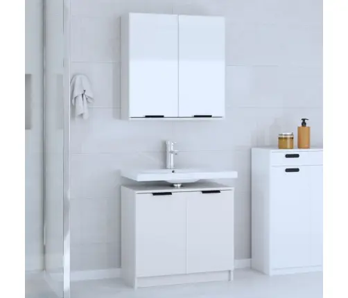 2-Daļīgs Vannasistabas Skapīšu Komplekts, Balts Koks Vidaxl