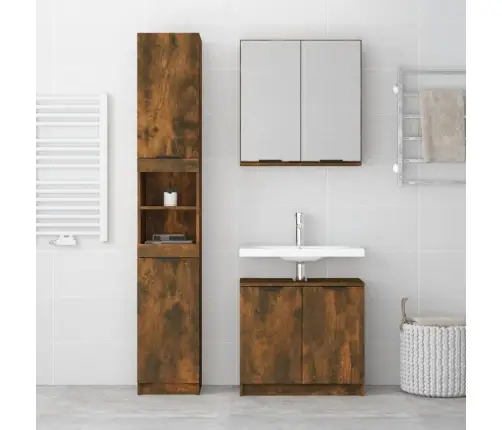 3-Daļīgs Vannasistabas Skapīšu Komplekts, Ozolkoka Krāsa Vidaxl