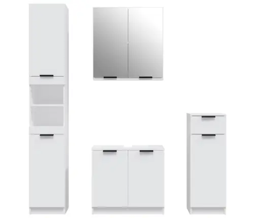 4-Daļīgs Vannasistabas Skapīšu Komplekts, Balts Vidaxl