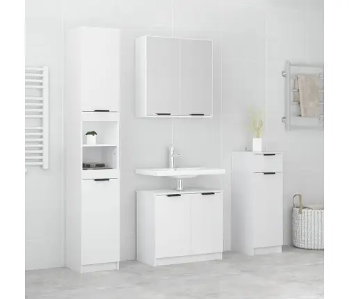 4-Daļīgs Vannasistabas Skapīšu Komplekts, Balts Vidaxl