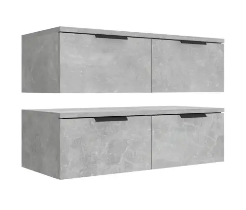 Sieninės Spintelės, 2Vnt., Betono Pilkos, 68X30X20cm Mediena