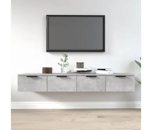 Sieninės Spintelės, 2Vnt., Betono Pilkos, 68X30X20cm Mediena