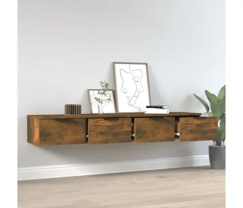 Sienas Skapīši, 2 Gab., Ozola, 68X30X20 Cm, Inženierijas Koks Vidaxl