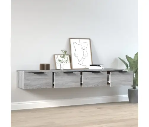 Seinakapid, 2 Tk, Hall Sonoma Tamm, 68X30X20 cm Tehispuit
