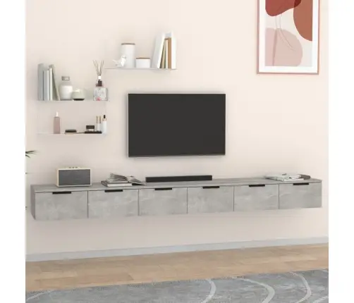 Sienas Skapīši, 2 Gab., Pelēki, 102X30X20 Cm, Inženierijas Koks Vidaxl